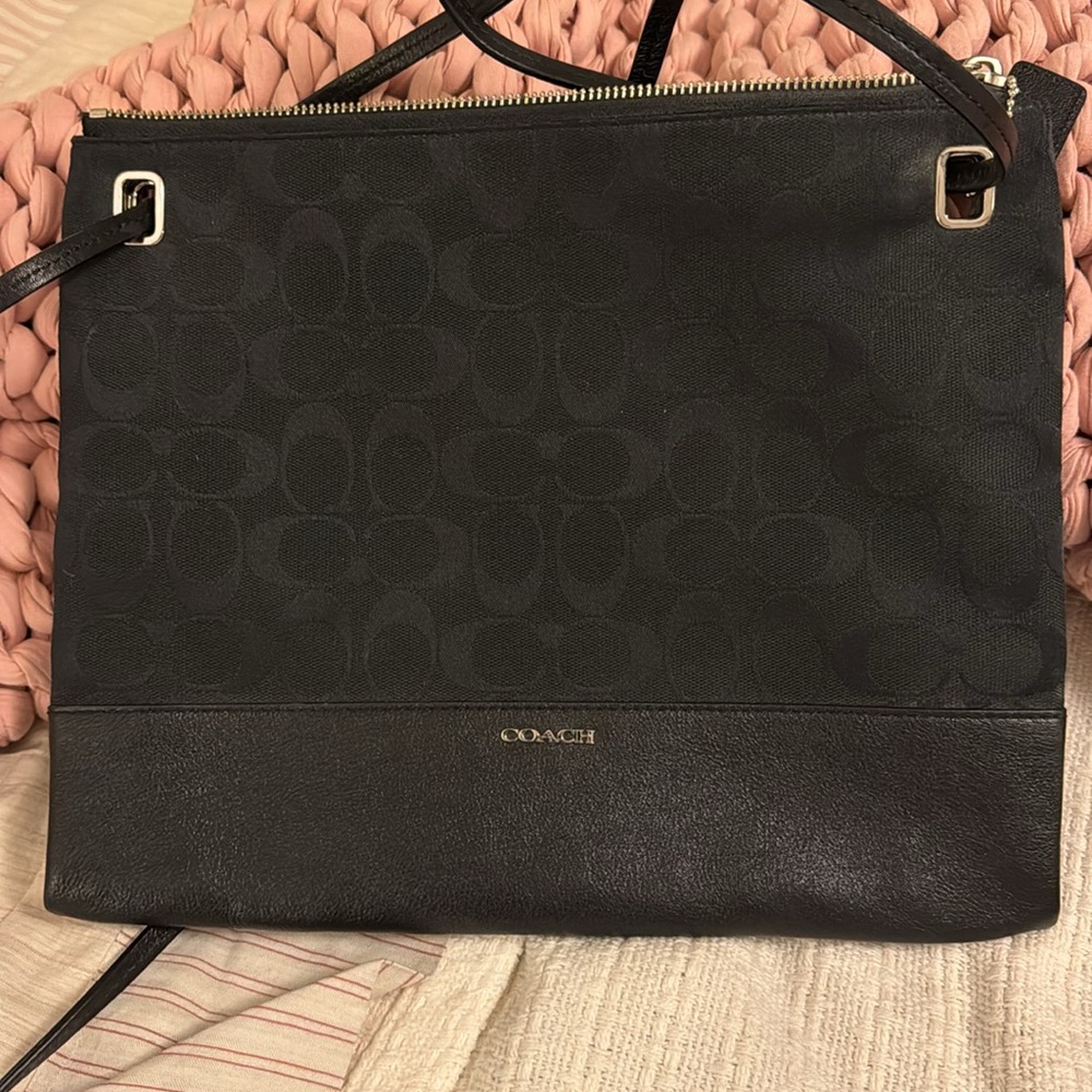 Coach Park signature canvas crossbody DBL handle bag